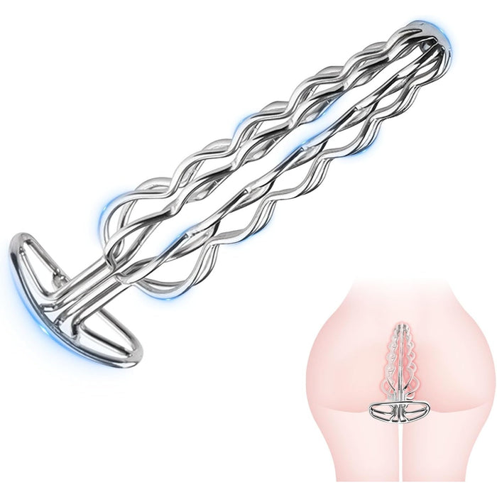Stainless steel anal buttplug with 6 anal balls for unique pleasure