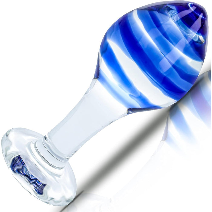 Elegant 11 cm glass anal plug with 4.3 cm diameter for women