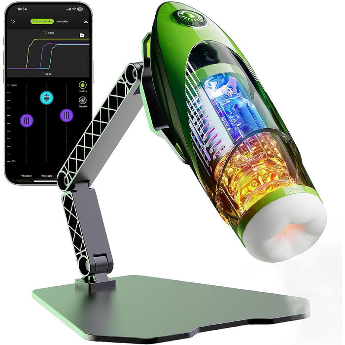 APP Valdomas elektrinis masturbatorius vyrams su 10 režimų ir 42° šildymu