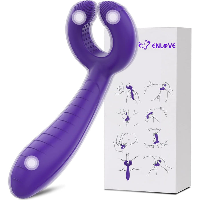 Silikoninis trigubas vibratorius poroms su 7 režimais — stimuliacija klitoriui, G taškui ir prostatai