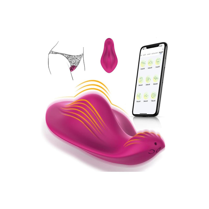 Nešiojamas drugelio formos klitorio vibratorius su 9 vibracijos režimais ir programėlės valdymu