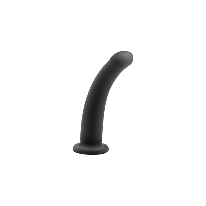 Realistic silicone dildo with curved tip and strong suction cup attachment