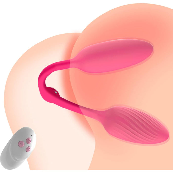 Double silicone anal vibrator with 10 modes and remote control