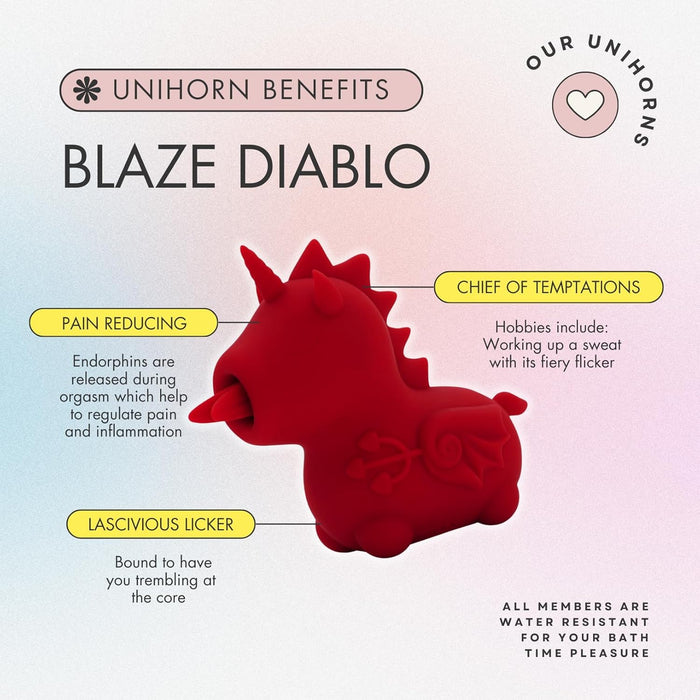 Blaze Diablo Auflegevibrator with two soft tongue functions and 10 vibration modes