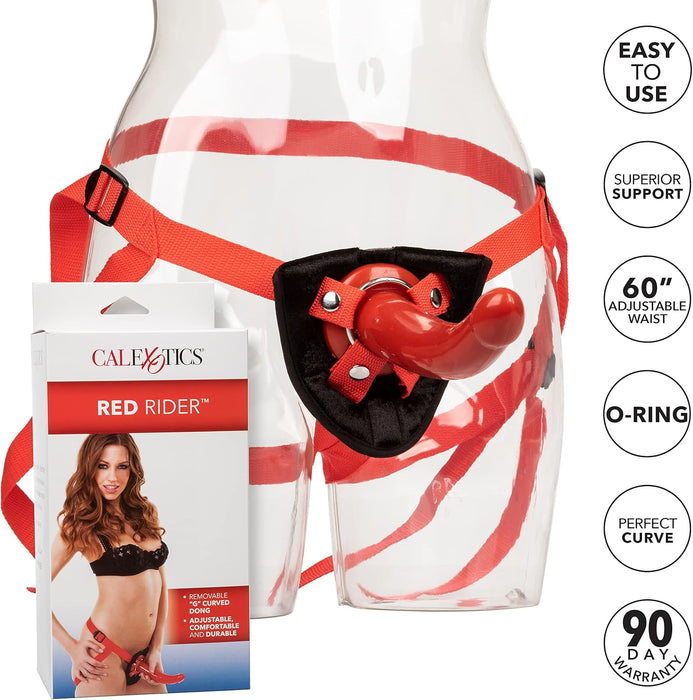 Red Rider G-spot strap-on with silicone dildo for comfort and stability