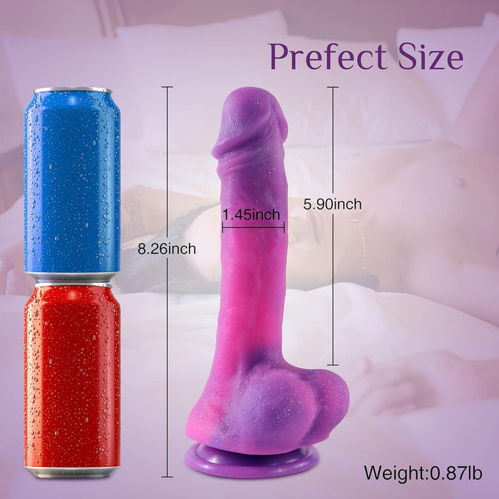 Realistinis dildo su stipria prisisūkimo baze, minkštas silikoninis sekso žaislas pradedantiesiems