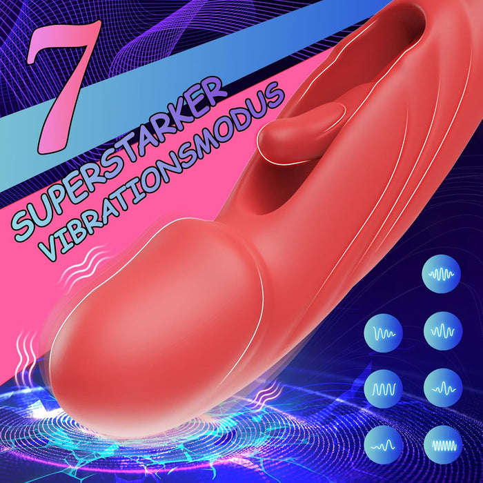 3-in-1 Dildo Vibrator moterims su G taško ir klitorio stimuliacija, 10 vibracijos bei 10 ritmų