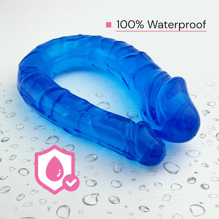 Double flexible dildo 30 cm long with G-spot stimulation and waterproof