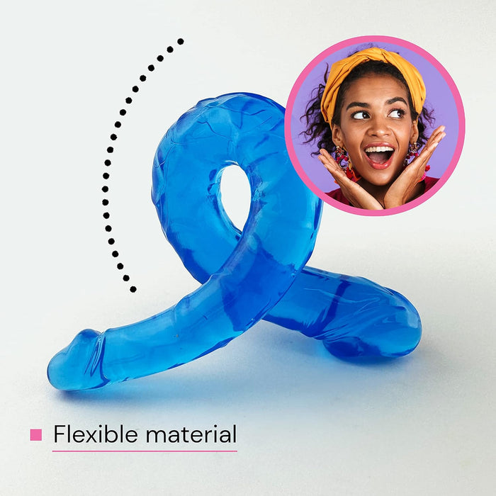 Double flexible dildo 30 cm long with G-spot stimulation and waterproof