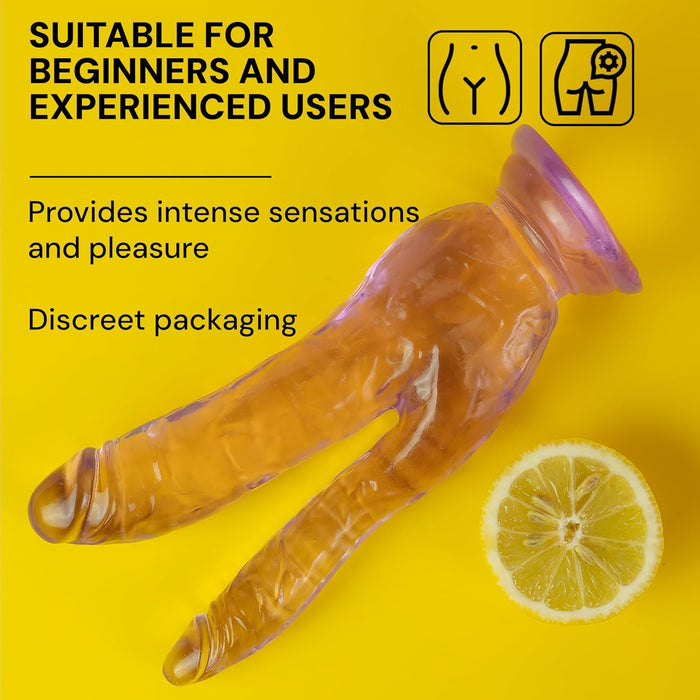 Dvigubas Dildo Rinkinys Moterims – Realistiškas ir Minkštas Dvigubos Stimuliacijos Žaislas