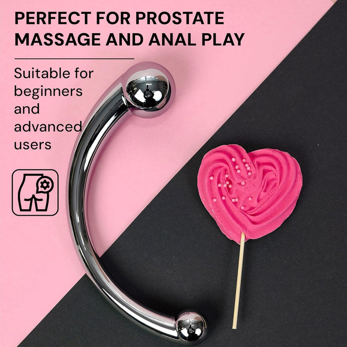 Stainless steel double dildo – 20 cm long, 2.4–3.9 cm in diameter