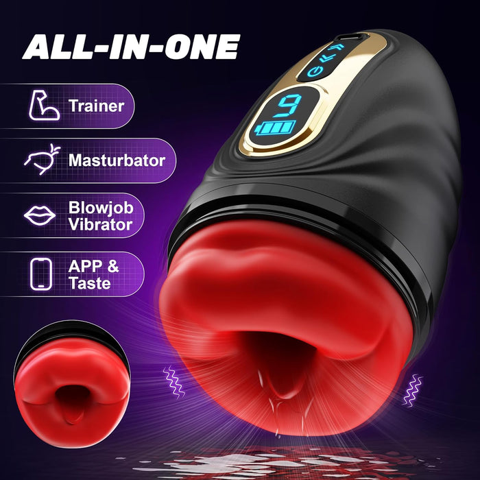 Electric male masturbator with 9 vibration modes and app control