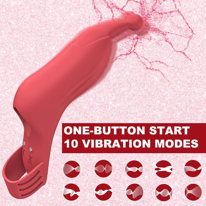 Finger vibrator with 10 vibration modes - ultra-quiet, silicone for women and couples