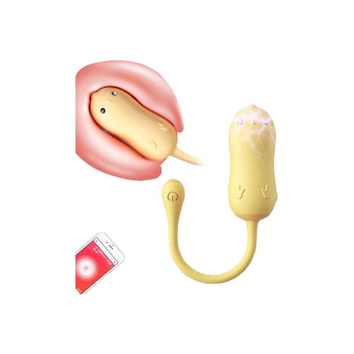 Mini electric shock vibrator with 8 vibration and electrostimulation modes, controlled via app