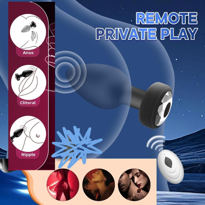 Ergonomiškas silikoninis analinis vibruojantis kaištis su 10 režimų ir pulteliu