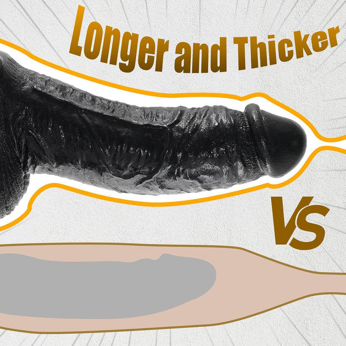 35 cm realistic large dildo with curved shaft and strong screw-on base