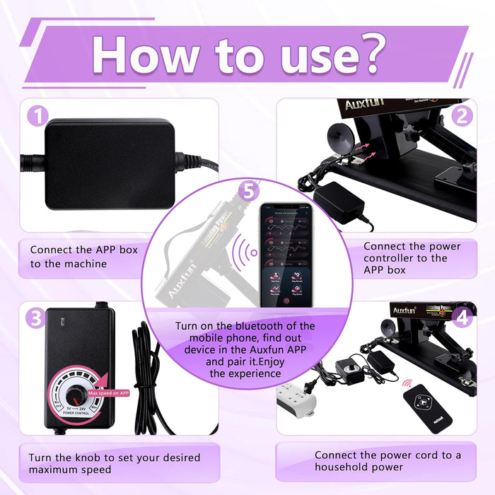 APP-controlled silent male sex machine with 9 attachments