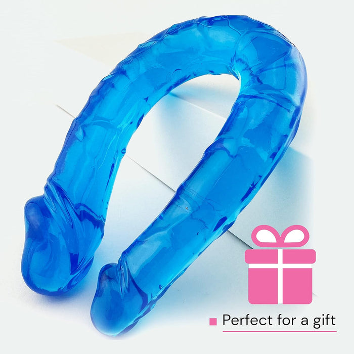 Double flexible dildo 30 cm long with G-spot stimulation and waterproof