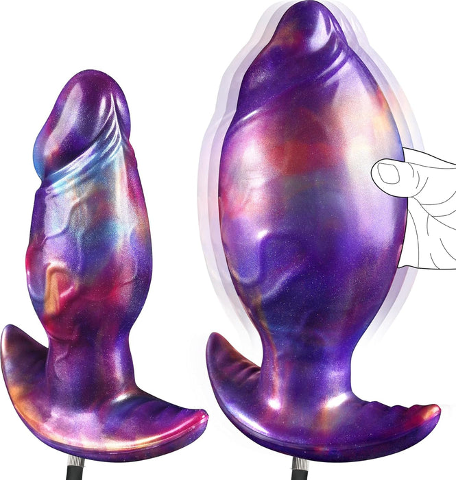 Fantastic inflatable realistic monster shaped anal plug with T-shaped base