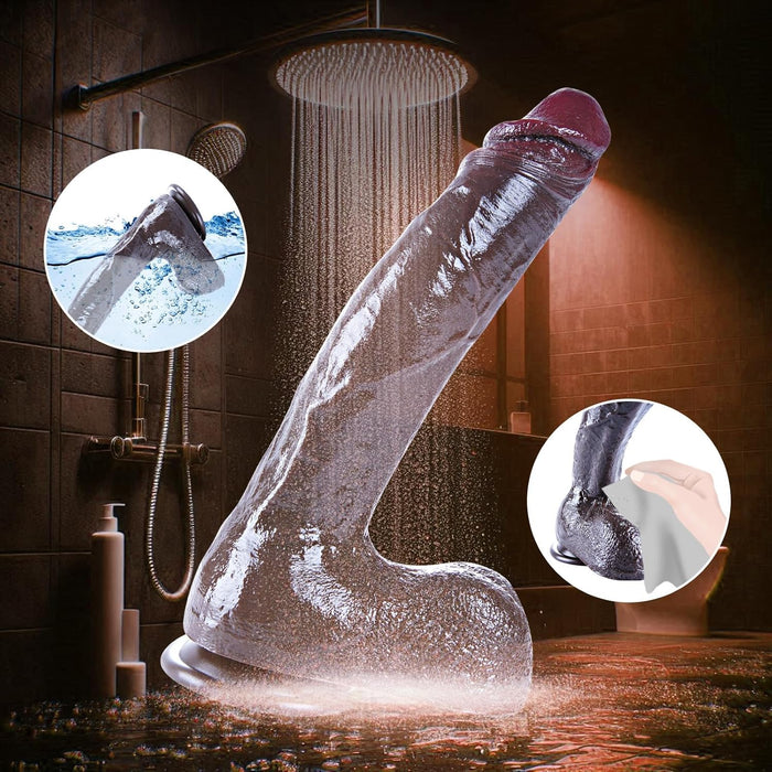 26 cm Black Large Realistic Silicone Dildo with Strong Suction Cup