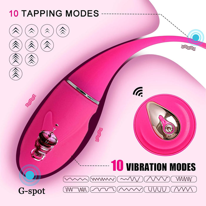 Silicone Double Vibrator for Women with Remote Control, Pink