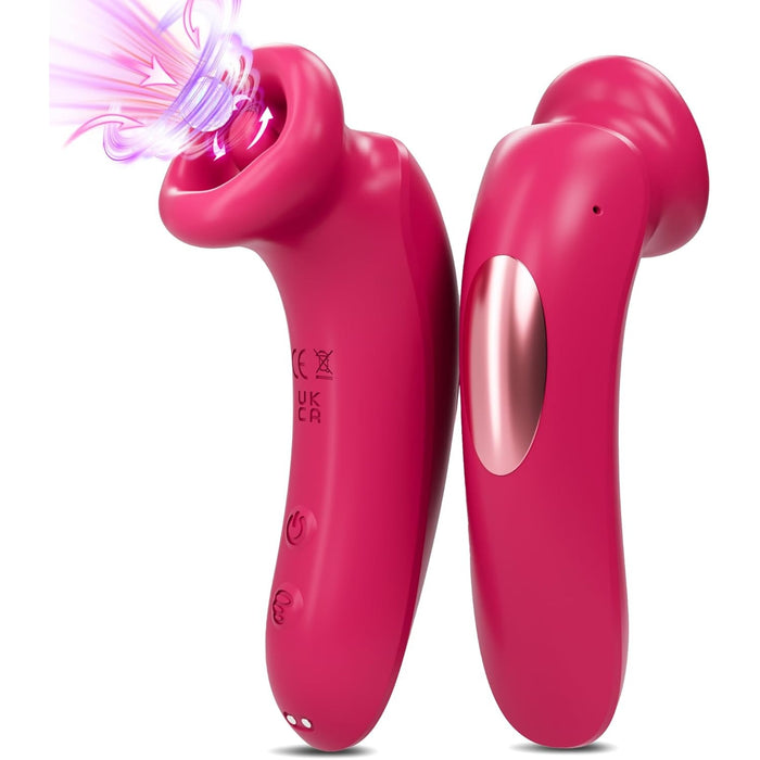 Clitoral stimulator with tongue vibration and suction modes for women