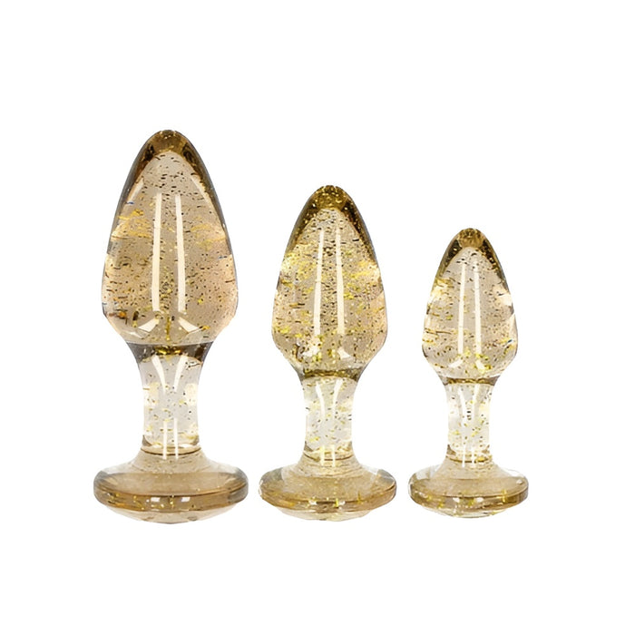 Ouch! Golden Glitter Anal Plug Set 
