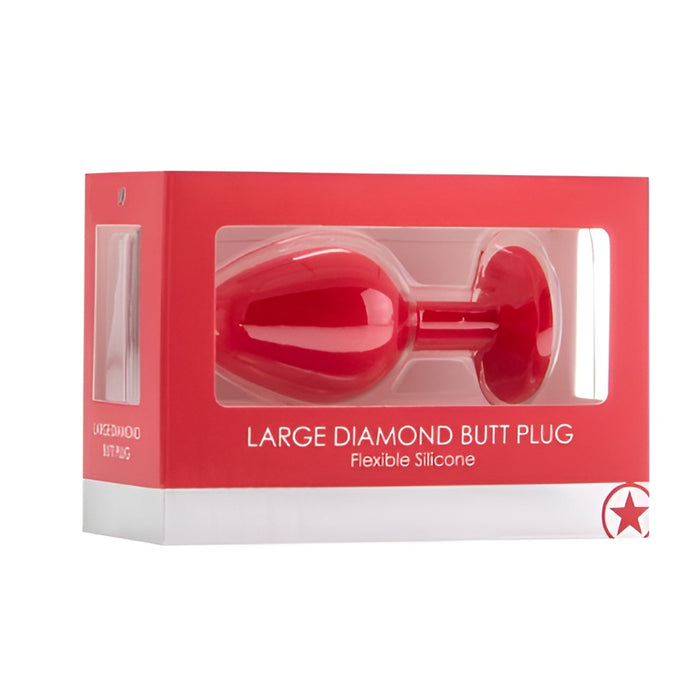 Ouch! Large silicone anal plug with crystal 