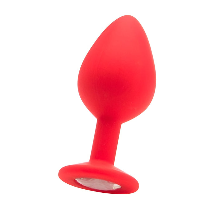 Ouch! Large silicone anal plug with crystal 