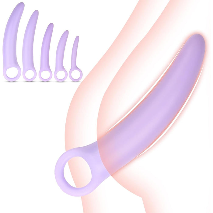 Ergonomic silicone dilator set for women with 5 sizes