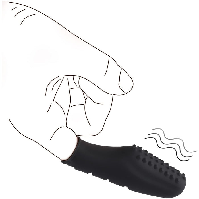 Silikoninis erotinis piršto vibratorius moterims ir poroms su baterijomis