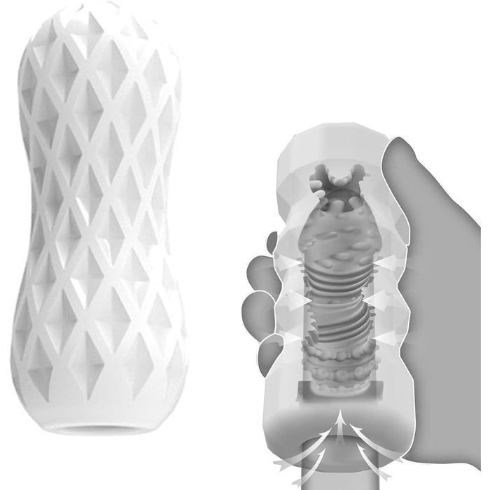 Masturbator for men – white, with 3D modeled love tunnel