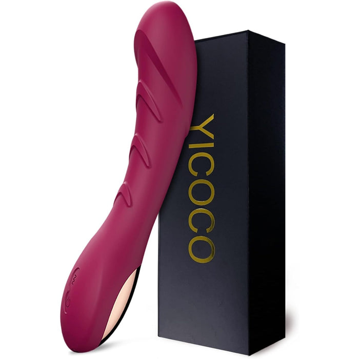Silicone G-Spot Vibrator with 12 vibration modes and red wine hue
