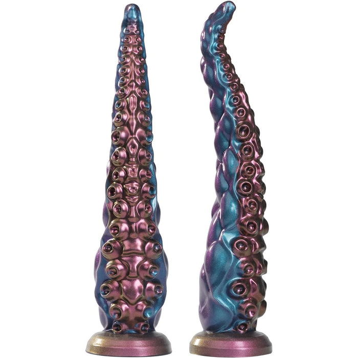 33 cm didelis tentakulinis analinis dildo su stipria prisiurbimo baze ir silikoniniu paviršiumi