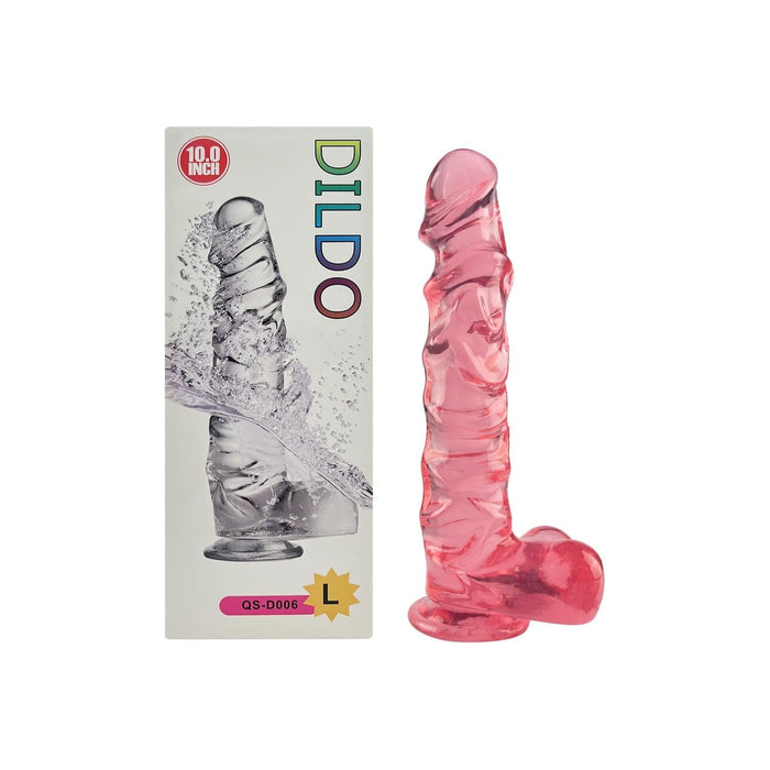 25,5 cm realistiškas silikoninis dildo su stipria prisispaudimo kojele ir permatymu