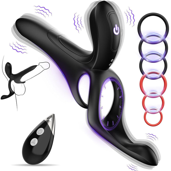 3 in 1 Vibrating Cock Ring – Multi-Action Stimulation for Couples
