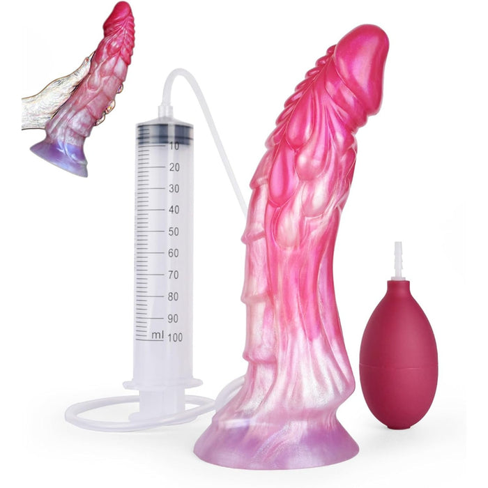 Realistic XXL Dragon Shape Dildo with Strong Attachment Base and Spray Function
