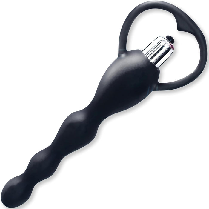 19 cm analinis vibratorius su vibruojančiomis rutulėlėmis – silikono Analketė