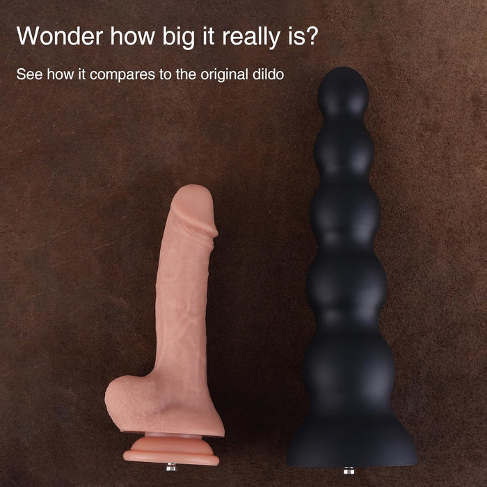 30 cm silicone dildo with 5 smooth balls and a strong attachment base