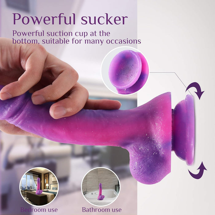 Realistinis dildo su stipria prisisūkimo baze, minkštas silikoninis sekso žaislas pradedantiesiems