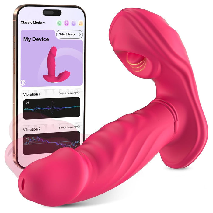 3-in-1 APP controlled vibrator with clitoral and G-spot stimulation set for women