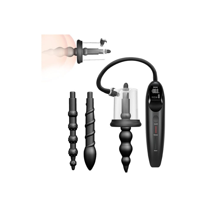 Elektrinė analinė pompa su 3 antgaliais ir 6 režimais prostatos stimuliacijai