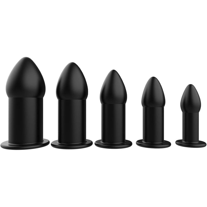 Analinių kaiščių rinkinys 5 dydžių silikoninis vibratorius su išskirtiniu dizainu