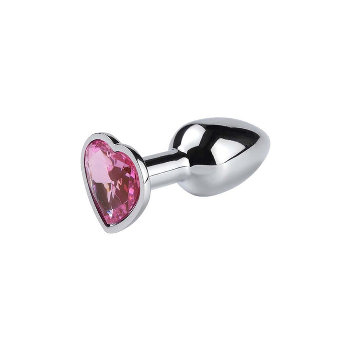 Stainless Steel Anal Plug Set with Crystal Heart Cone – 3 Size Set for Women and Men