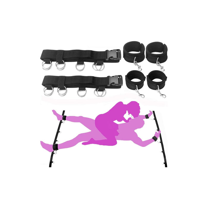 Universal BDSM bed hand and foot cuffs with soft padding and adjustable straps