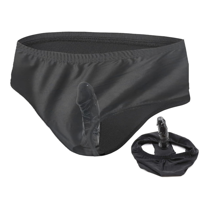 Vyriški patentuotos odos apatiniai su nuimamu analiniu kaiščiu