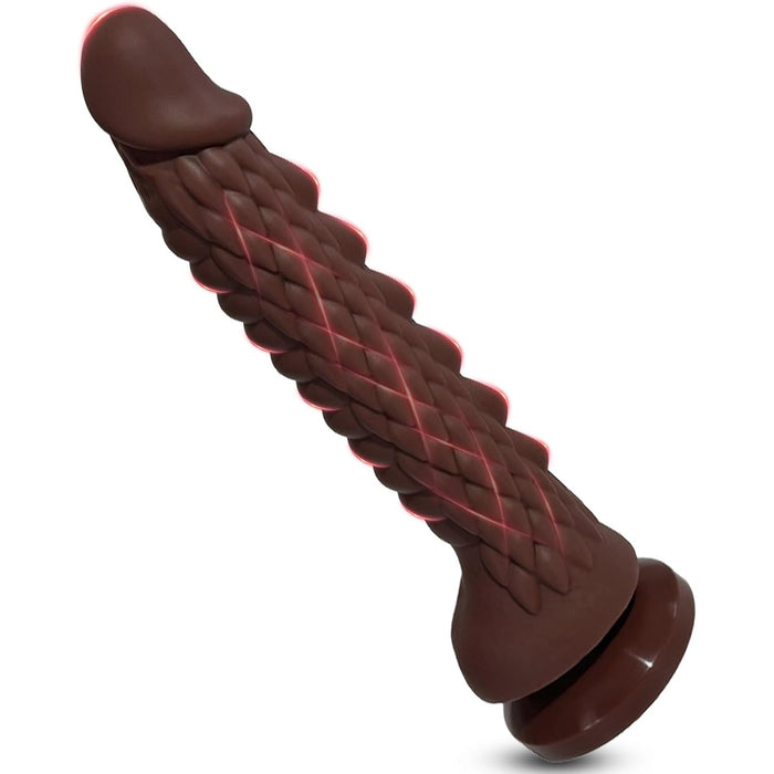 Realistic 29.5 cm silicone dildo with strong suction foot in XL size
