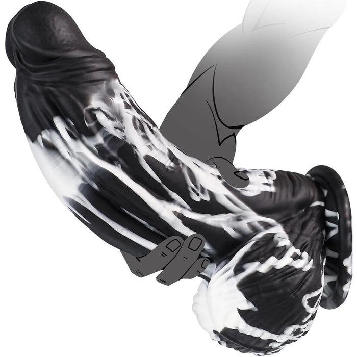 XXL Fantasy Dildo with Strong Suction Head, 24.5 cm Black Anal Toy