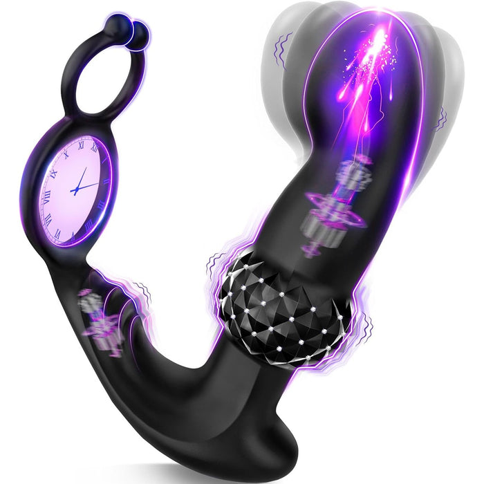 Advanced male anal vibrator with prostate and penis ring, 7 modes