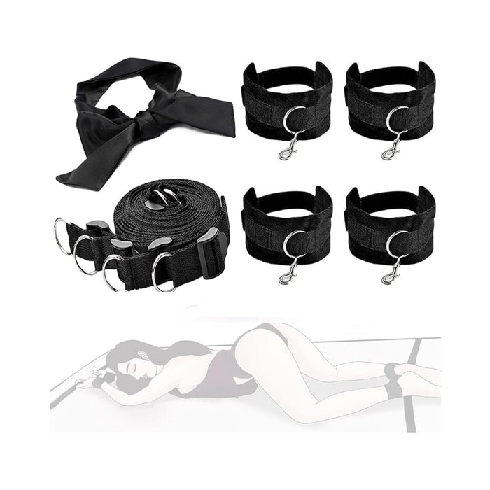 SM Bondage set with cuffs and adjustable straps - comfort and safety in games